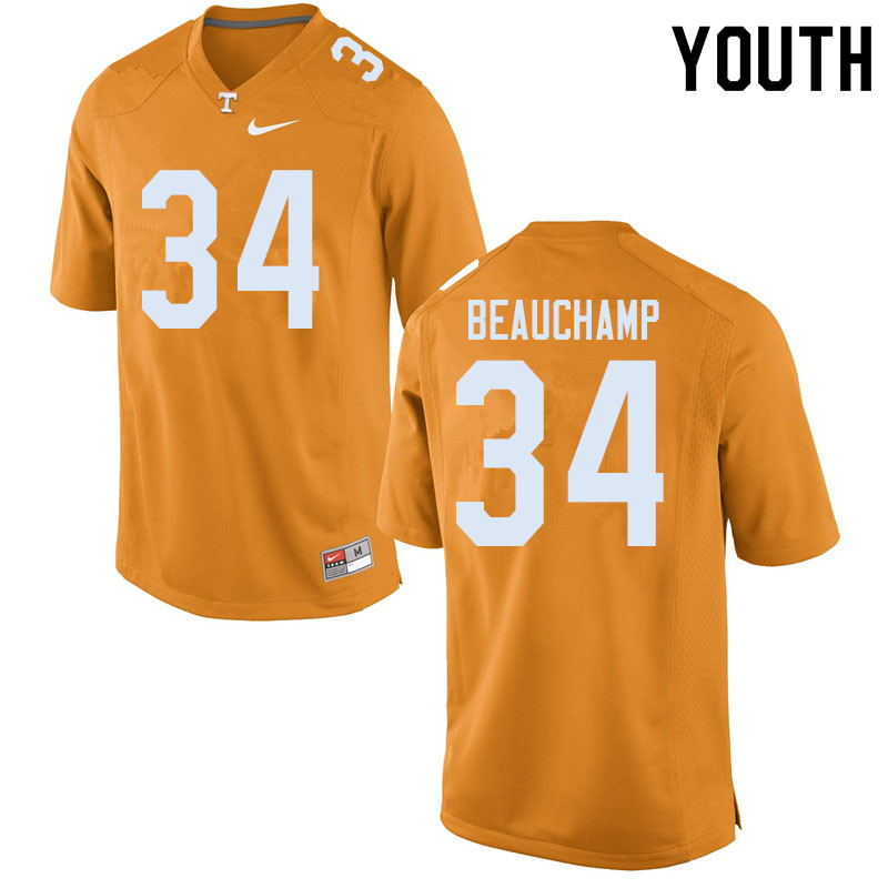 Youth #34 Deontae Beauchamp Tennessee Volunteers College Football Jerseys Sale-Orange